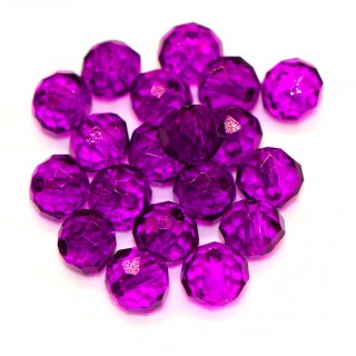 Бусины рондели 6*4мм, фуксия прозрачная